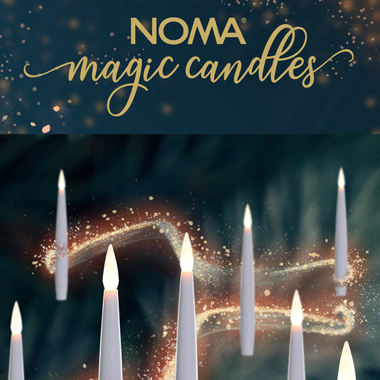 10 White Remote Controlled Magic Candles with Wand