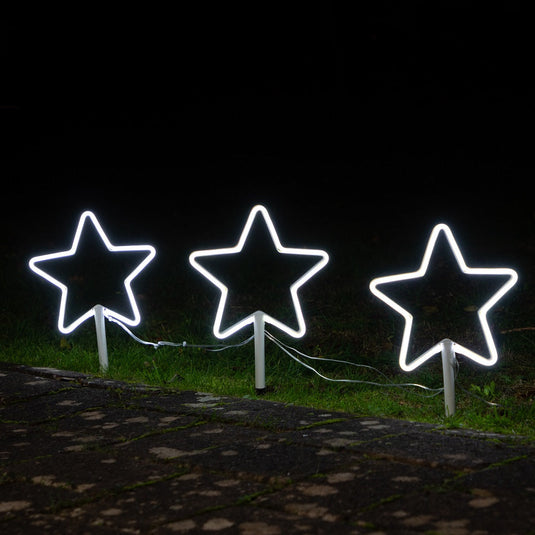 Set of 3 White Neon Star Stakelights