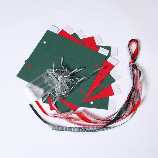 Set of 5 DIY Paper Lanterns with Icicle Light Chain