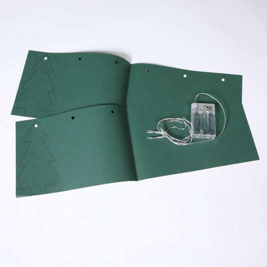 DIY Green Tree Paper Chain - 10 Warm White LEDs