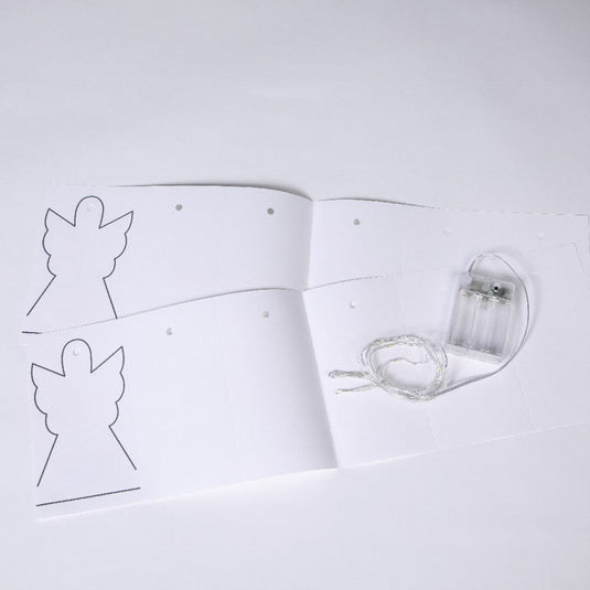 DIY White Angel Paper Chain - 10 Warm White LEDs