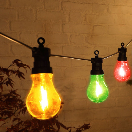 10 Multicolour Connectable LED Bulb Festoons