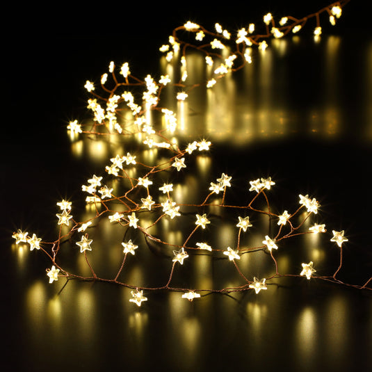 720 Warm White Micro Star Garland with Copper Wire