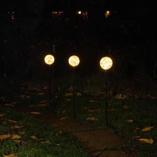 Set of 3 Warm White Connectable Crackleball Lights