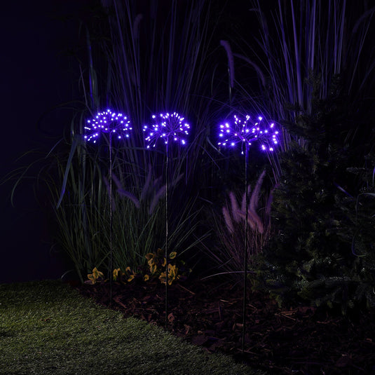 Set of 3 Connectable Lilac Firework Lights