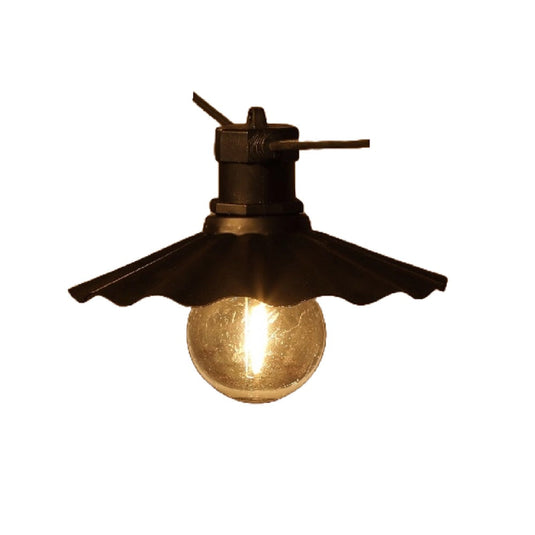 6 Connectable LED Scalloped Saucer with Festoon Bulb Lights