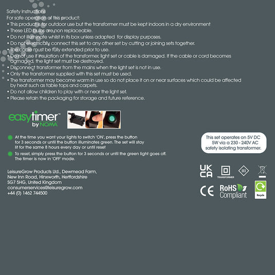 Warm White Flower Projector String Lights