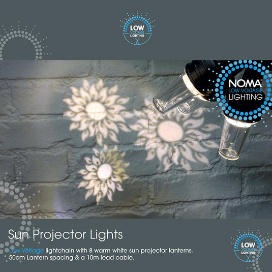 Warm White Sun Projector String Lights