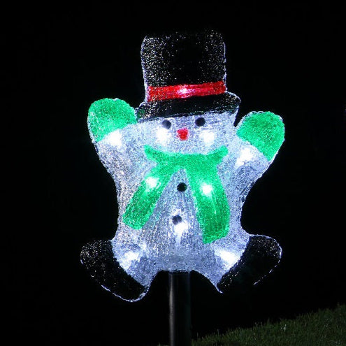 Set of 2 Acrylic Snowmen Stakes