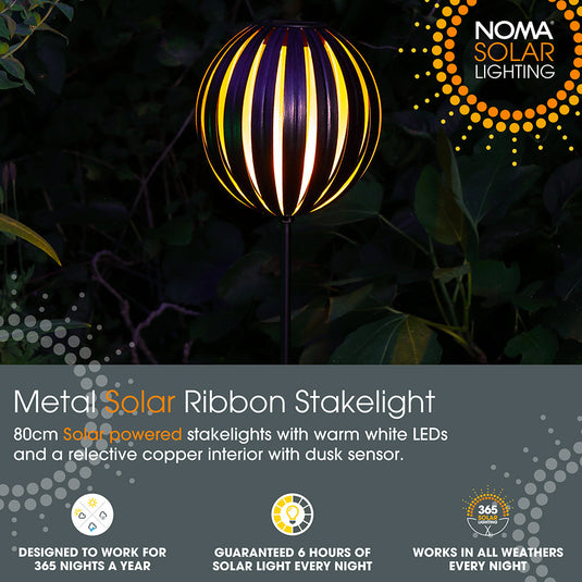 22CM SOLAR 365 RIBBON METAL TABLE LIGHT