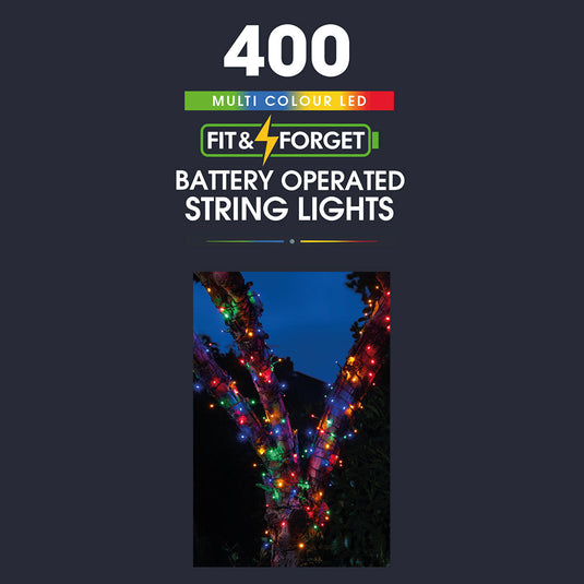 400 Fit & Forget Multicolour Multifunction String Lights