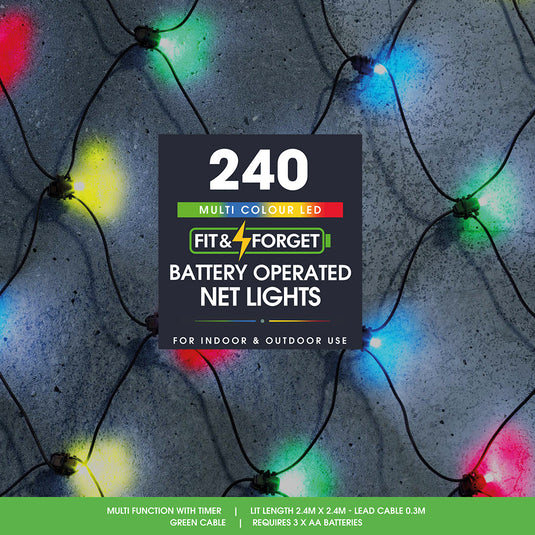 240 Fit & Forget Multicolour Multifunction Net Lights