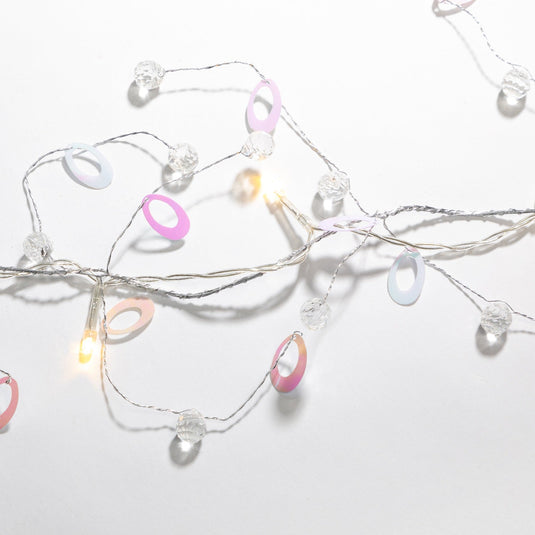 2m Warm White Iridescent Disc Garland - 20 LEDs