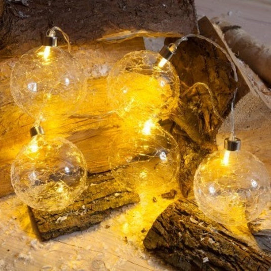 90cm Warm White Glass Ball Light Chain - 5 LEDs