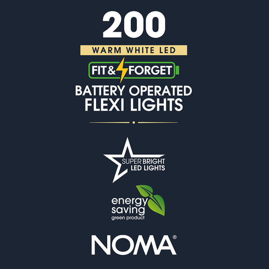 200 Fit & Forget Warm White Flexi Wire Lights