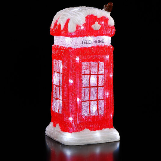 34cm Acrylic Telephone Box - 40 White LEDs