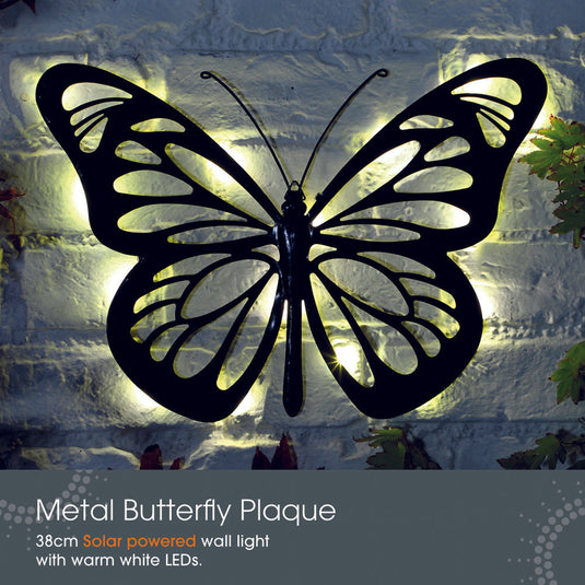 Butterfly LED Metal Plaque