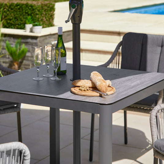 LG Outdoor Bali 4 Seat Dining Set with 2.5m Parasol