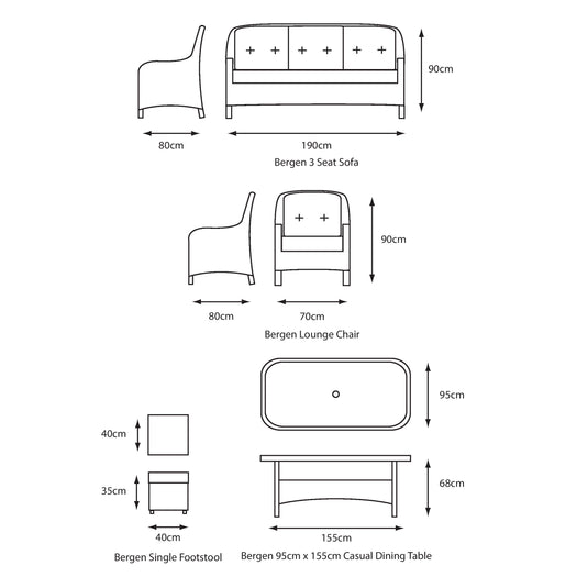 LG Outdoor Bergen Lounge Dining Set