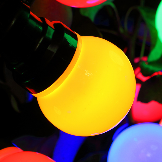 20 Multicolour Traditional Festoon Lights with Black Cable