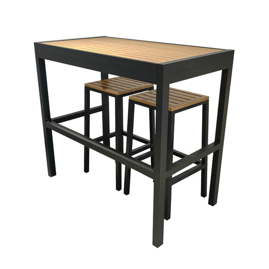 Sanctuary Outdoor Kitchen Bar Table and Bar Stools