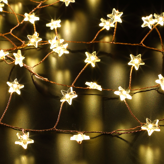 720 Warm White Micro Star Garland with Copper Wire