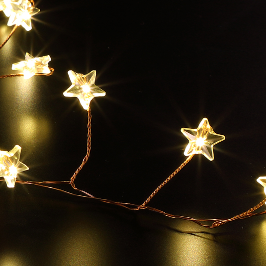 720 Warm White Micro Star Garland with Copper Wire
