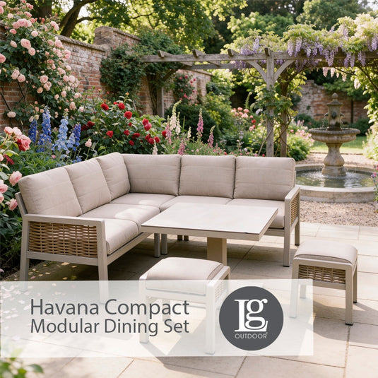 Havana Compact Modular Dining Set with Adjustable Table