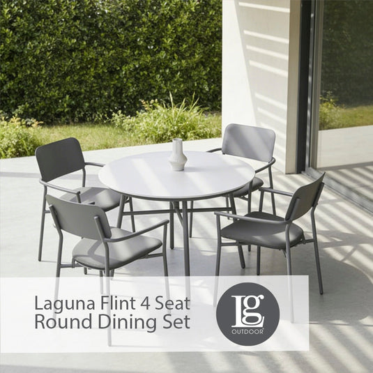 Laguna Flint 4 Seat Round Dining Set