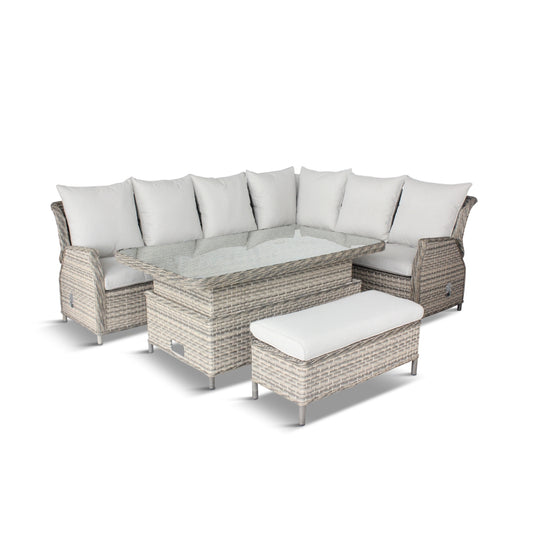 LG Outdoor Lyon Rectangular Modular Dining Set with Adjustable Table