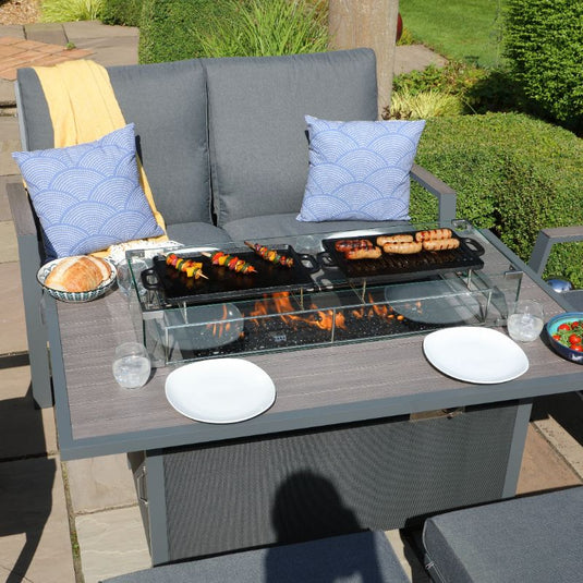 LG Outdoor Milano Lounge Set With Gas Firepit Table