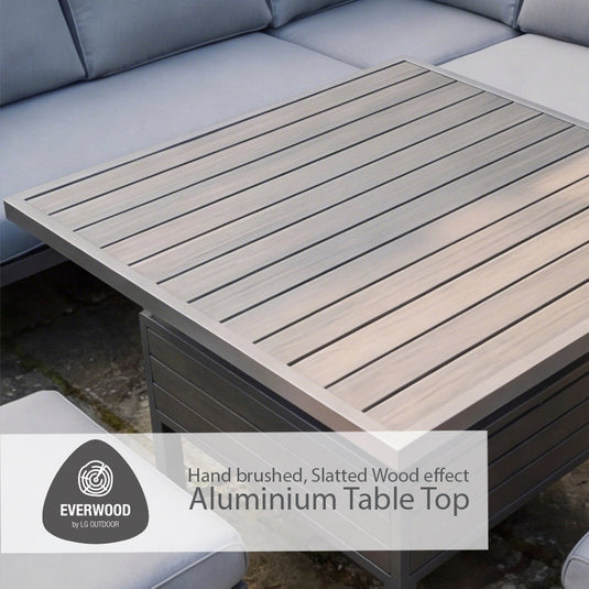 Milano Taupe Deluxe Modular Dining Set with Adjustable Table