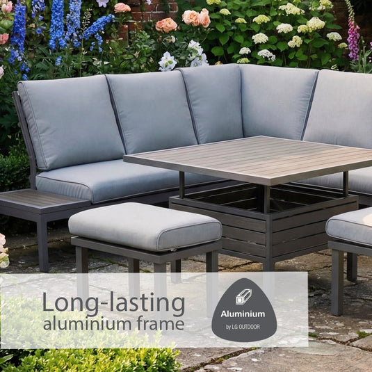 Milano Taupe Deluxe Modular Dining Set with Adjustable Table