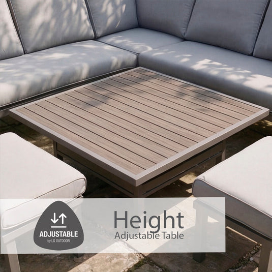 Milano Taupe Deluxe Modular Dining Set with Adjustable Table