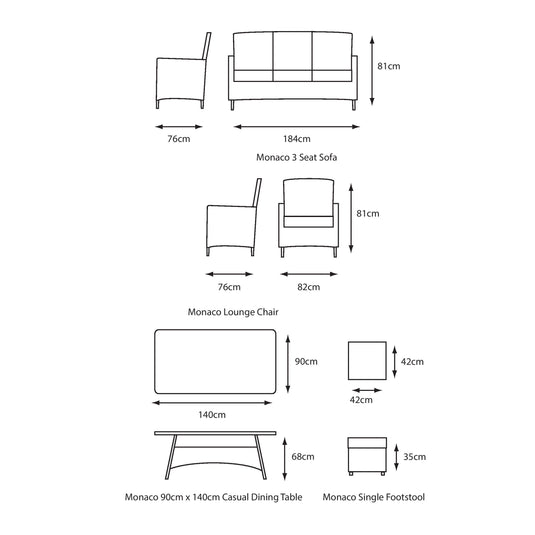 LG Outdoor Monaco Stone Lounge Dining Set