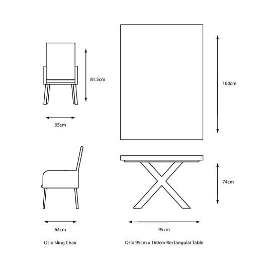 Oslo 6 Seat Rectangular Dining Set With 3.0M Deluxe Parasol