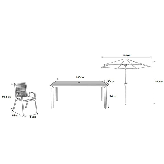 Lombok 6 Seat Dining Set