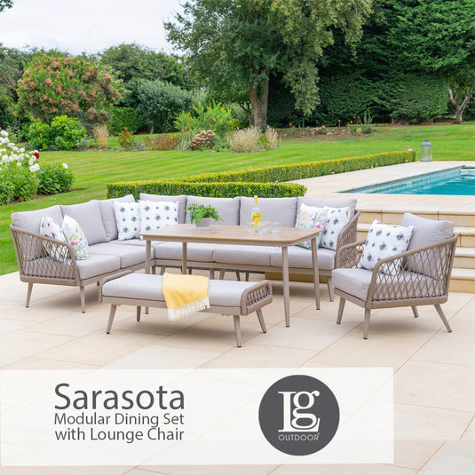 Sarasota Modular Dining Set With Lounge Chair