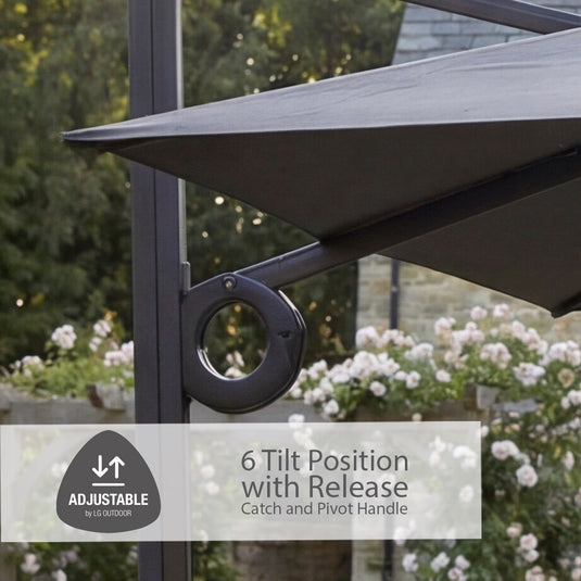 Deluxe 3.0m Square Cantilever Parasol - Anthracite