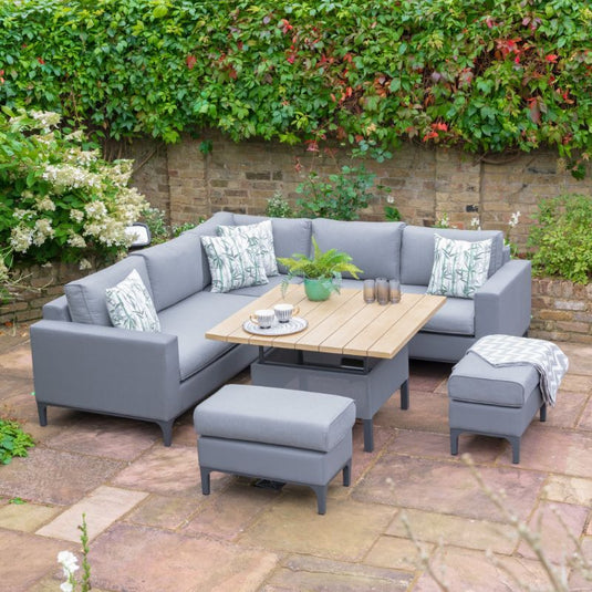 LG Outdoor Stockholm Fully Upholstered Modular Dining Set with Adjustable Table