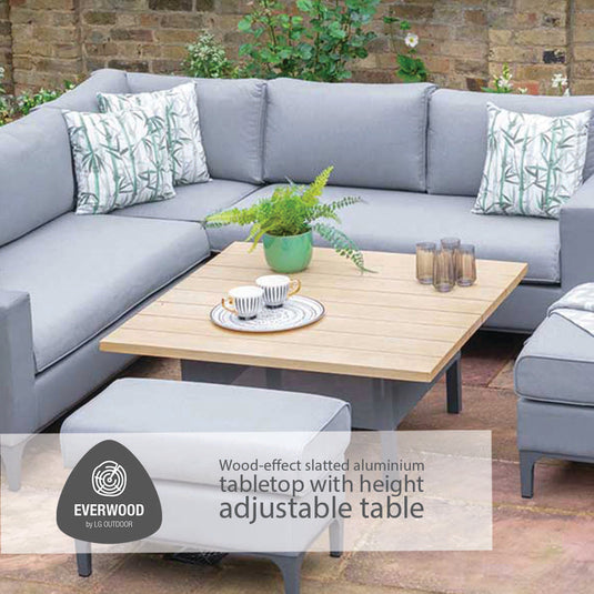 Stockholm Fully Upholstered Modular Dining Set With Adjustable Table
