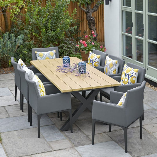 LG Outdoor Stockholm 8 Seat Dining Set with Armchairs