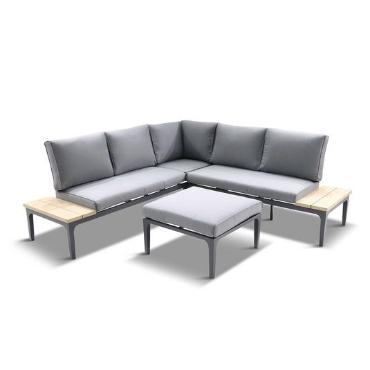 LG Outdoor Stockholm Open-sided Modular Lounge Set with Ottoman