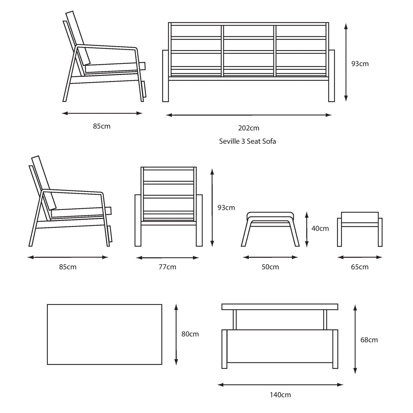 LG Outdoor Seville Lounge Dining Set with Adjustable Table