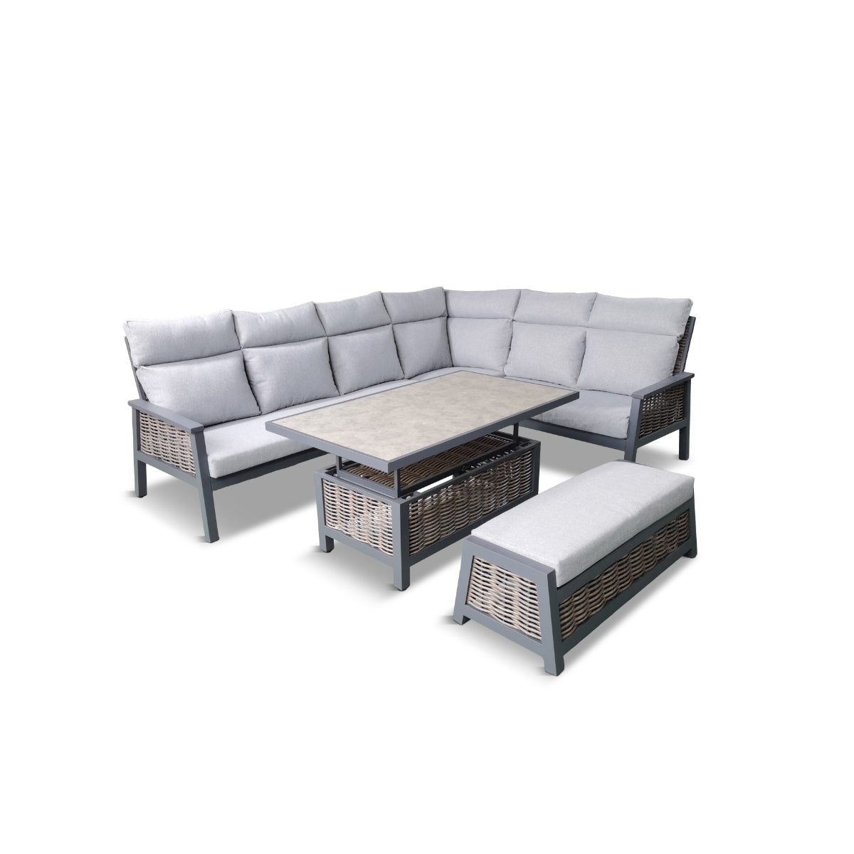 LG Outdoor Seville Modular Dining Set with Adjustable Table