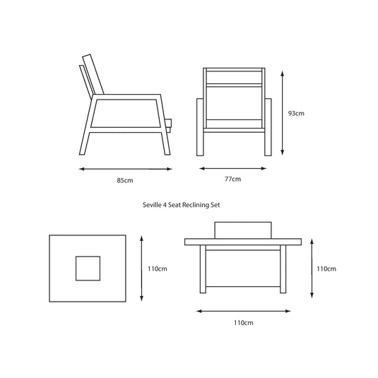 LG Outdoor Seville Relaxer Set with Gas Firepit Table