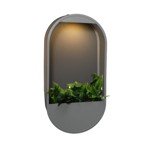 Grey Solar Oval Wall Planter