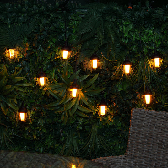 10 Antique White Flame Effect String Lights
