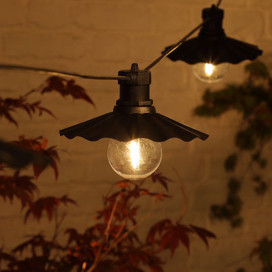 6 Connectable LED Scalloped Saucer with Festoon Bulb Lights