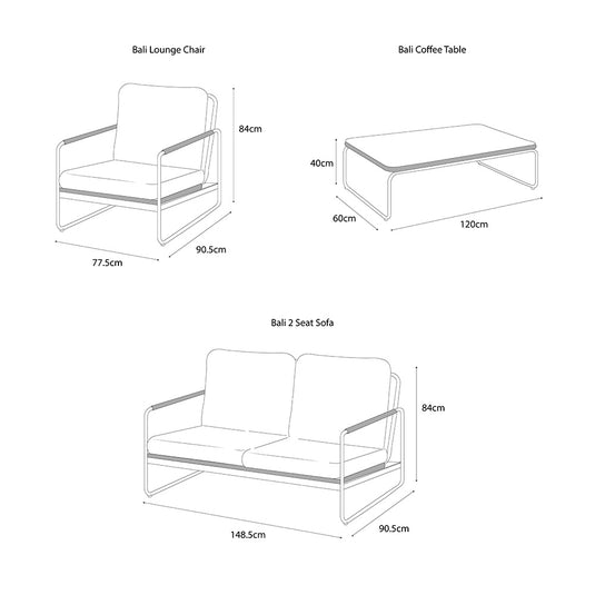 LG Outdoor Bali 2 Seater Lounge Set